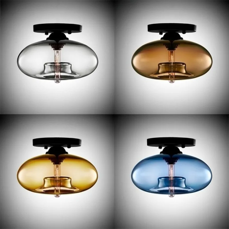 

Modern Simple Entrance Ceiling Light Retro Creative Corridor Aisle Light Stained Glass Balcony Lamps