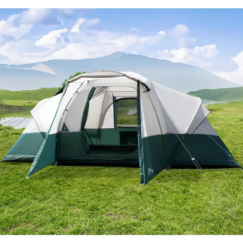 

8/10/11 Person Camping Tent with Porch, Family Tents for Camping, Big Dome Tunnel Tent Includes Rainfly, Easy Setup Large Tents