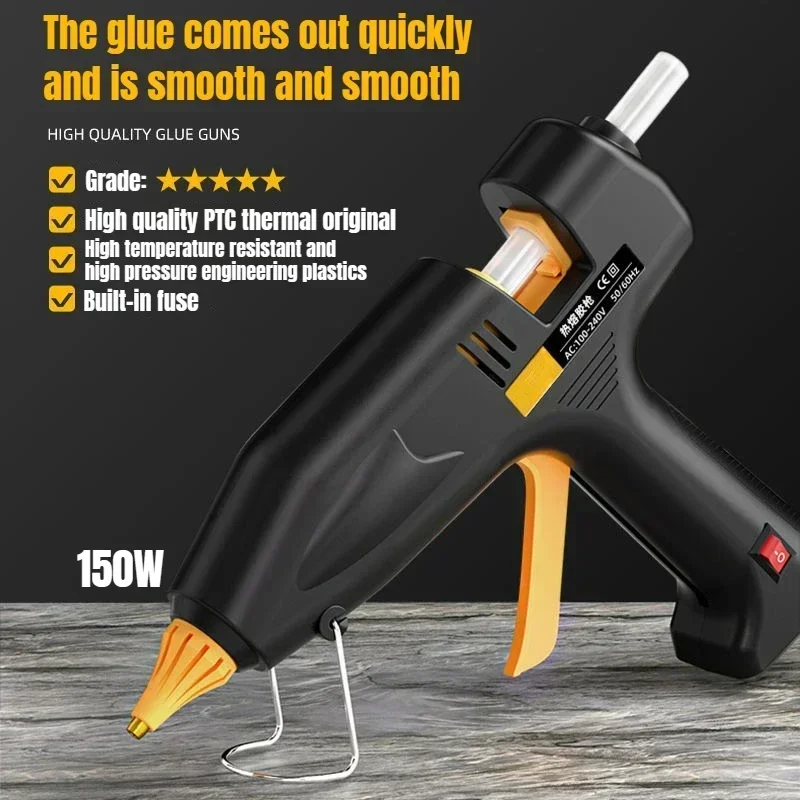 150W Hot Silicone Gun with 11mm Glue Sticks and copper Nozzle  Hot Glue Gun Fast Heating Handmade Children's DIY Craft Tools