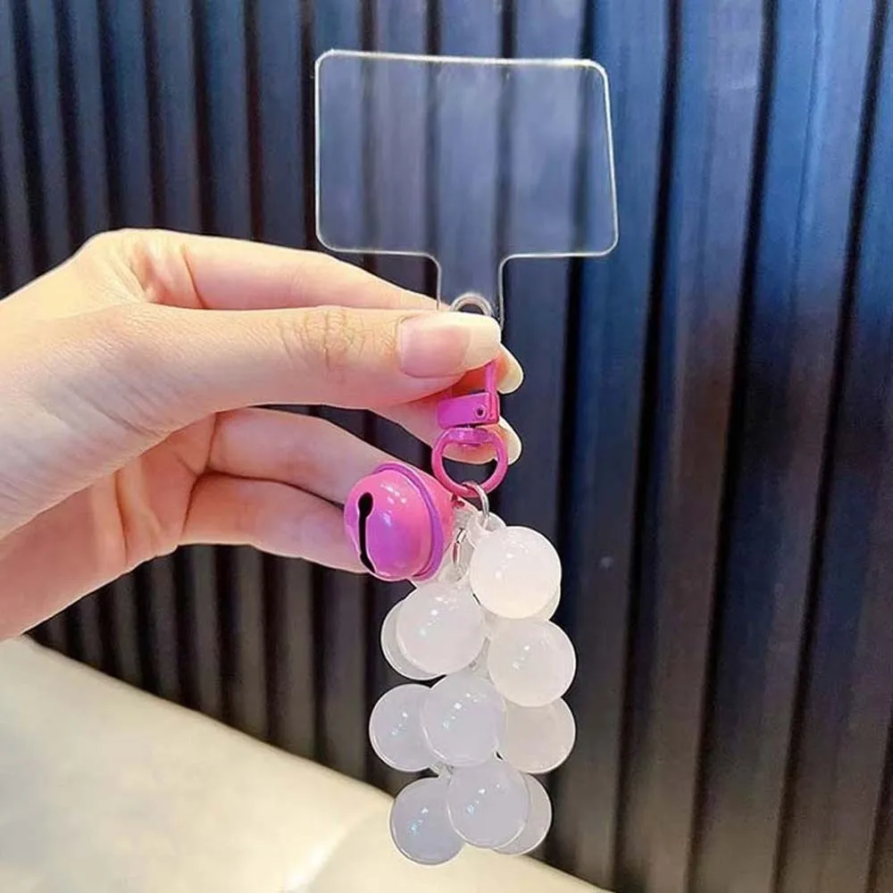 UV-Sensitive Grape Key Chain Candy-Colored Acrylic Beaded Bag Charm Translucent Color-Shifting UV Changing Pendant Students