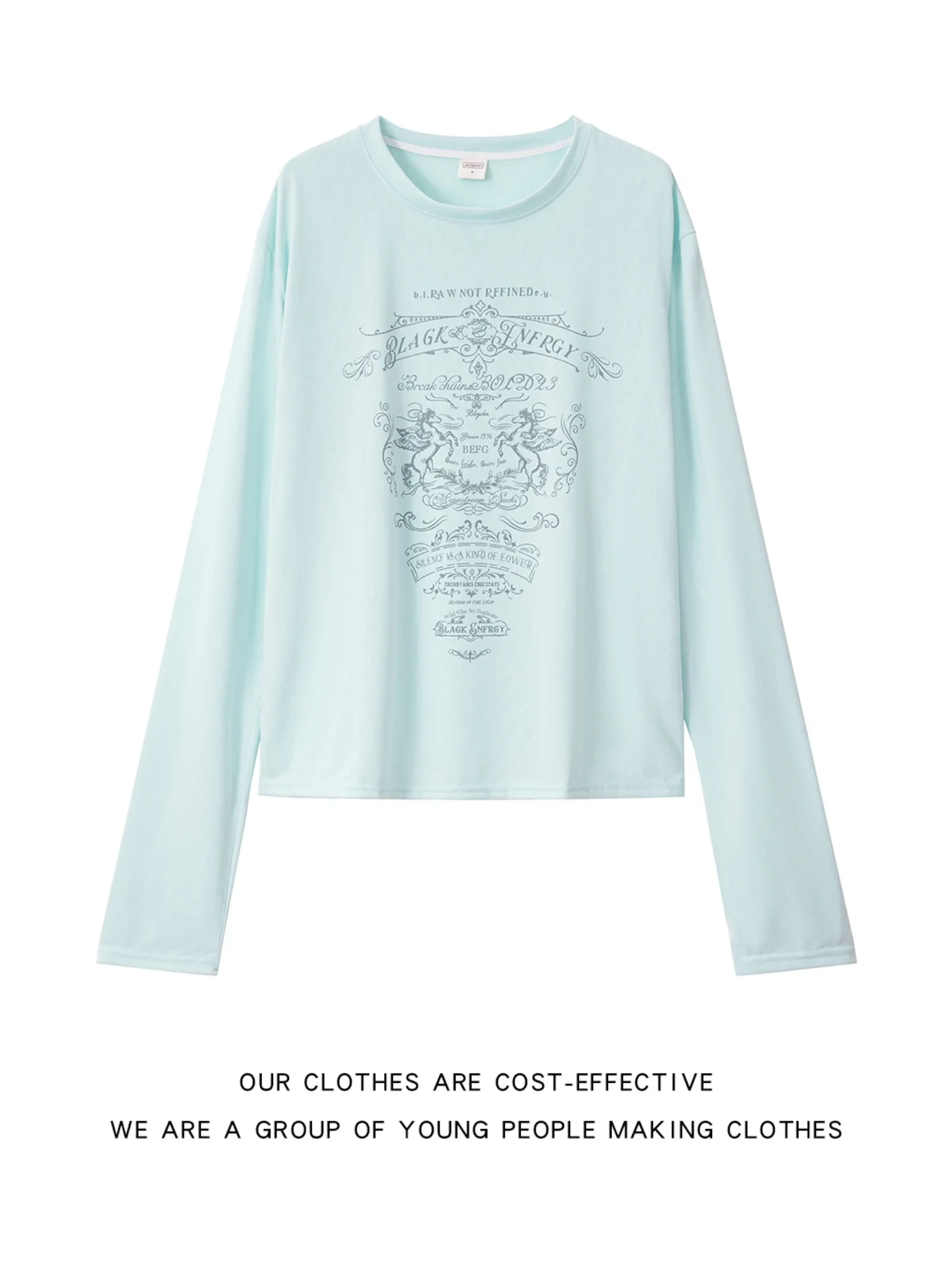 Retro American Light Cotton Long Sleeve T-Shirt Unisex Thin Loose Slimming Subculture Loose Semi-Transparent Cover up