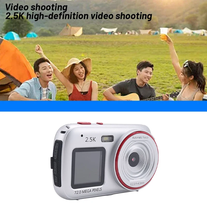 Новая цифровая камера с 16-кратным зумом и двойным экраном, 72 МП, HD-камера с функцией MP3-плеера, камера с автофокусом для детей