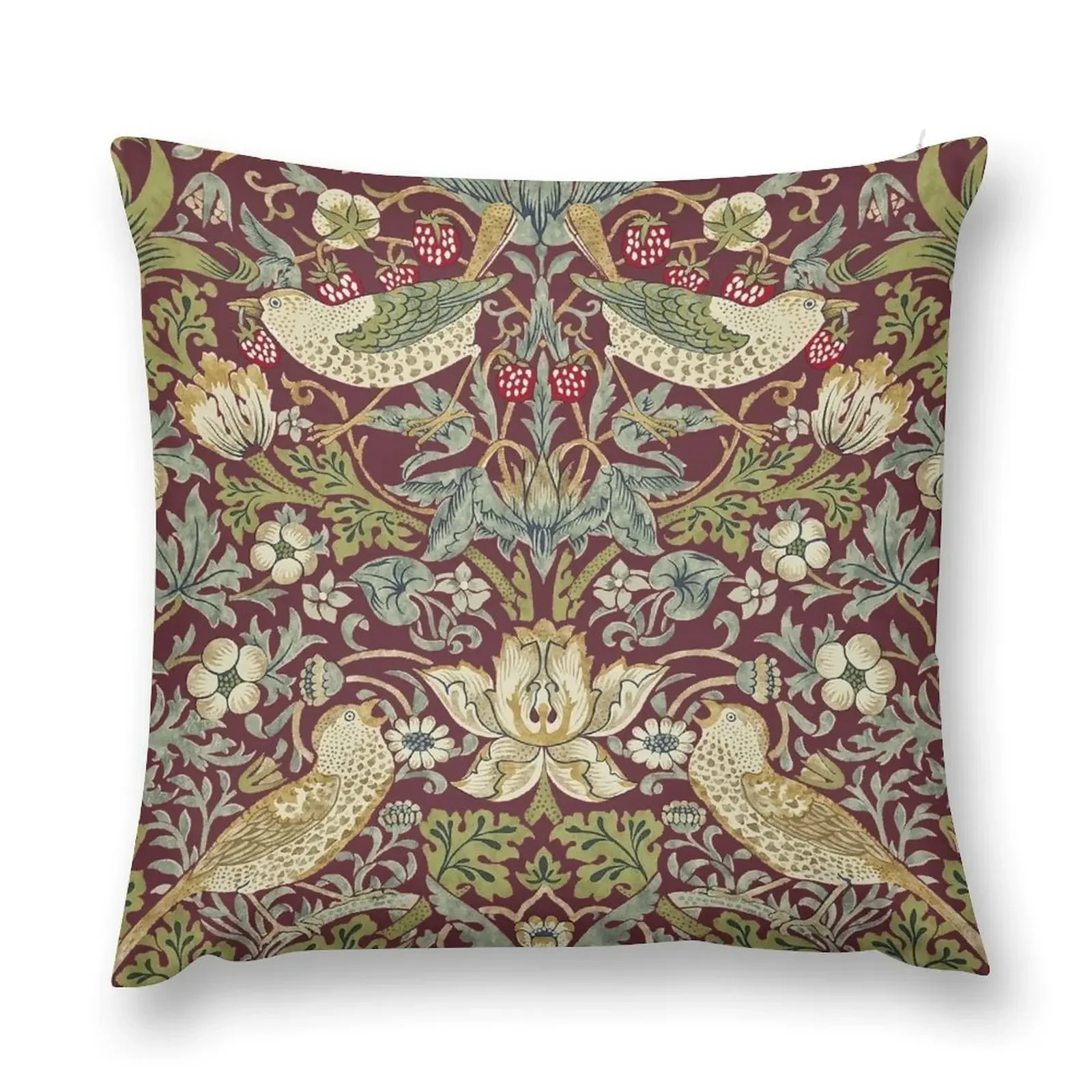 

William Morris Strawberry Thief Textile Pattern Throw Pillow Room decorating items Cusions Cover Sofa Cover pillow