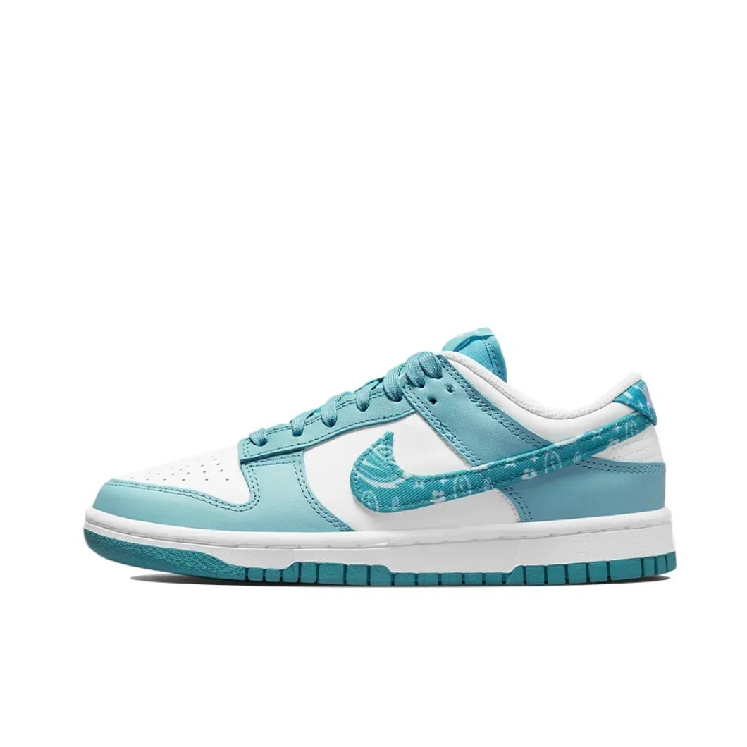 NIKE white blue colorway DUNK LOW men and women with the same board shoes lightweight non slip wear resistant casual shoes