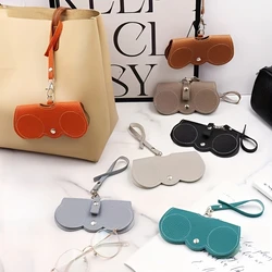Litchi Embossed Glasses Cover, Portable Sunglasses Reading Glasses Storage Bag Dust-Proof Hanging Eyewear Holder