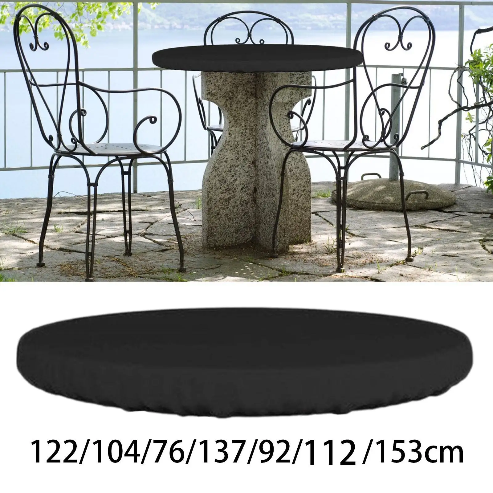 Juste de table ronde pour la maison, Oxford, anti-poussière, jardin, protection solaire extérieure