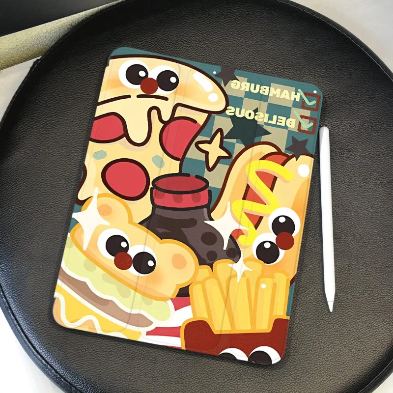 TPU Soft Case for Ipad Mini 6 Case IPad 10th Generation 10.2 7th 8th 9th Gen Ipad 2017 2018 9.7inch Fries Burger Tablet Cover