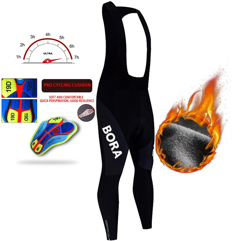 

2026 BORA Cycling Trousers Winter Thermal Mountain Bike Long Cycling Pants Bicycle Tights 19D Gel Pad Cycling Pant Warm Pant