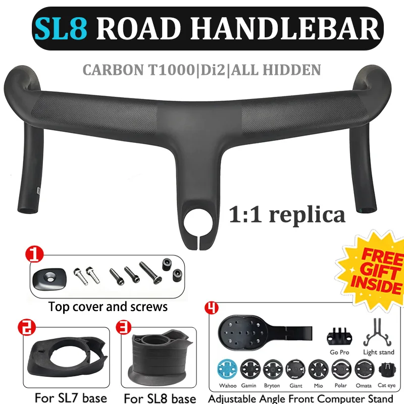 sl8-エアロダイナミック-ロードハンドルバー-286mm-フレア-6-°-コンピューターマウントアクセサリを使用した内部-電子ルーティング
