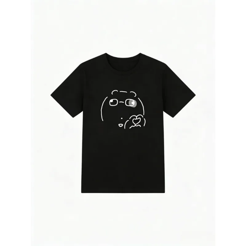 Cute Angel Ghost Graphic T-Shirt Funny Korean Style Cartoon Print Short Sleeve Tee Casual Daily Wear Top Women's Lady's Tops