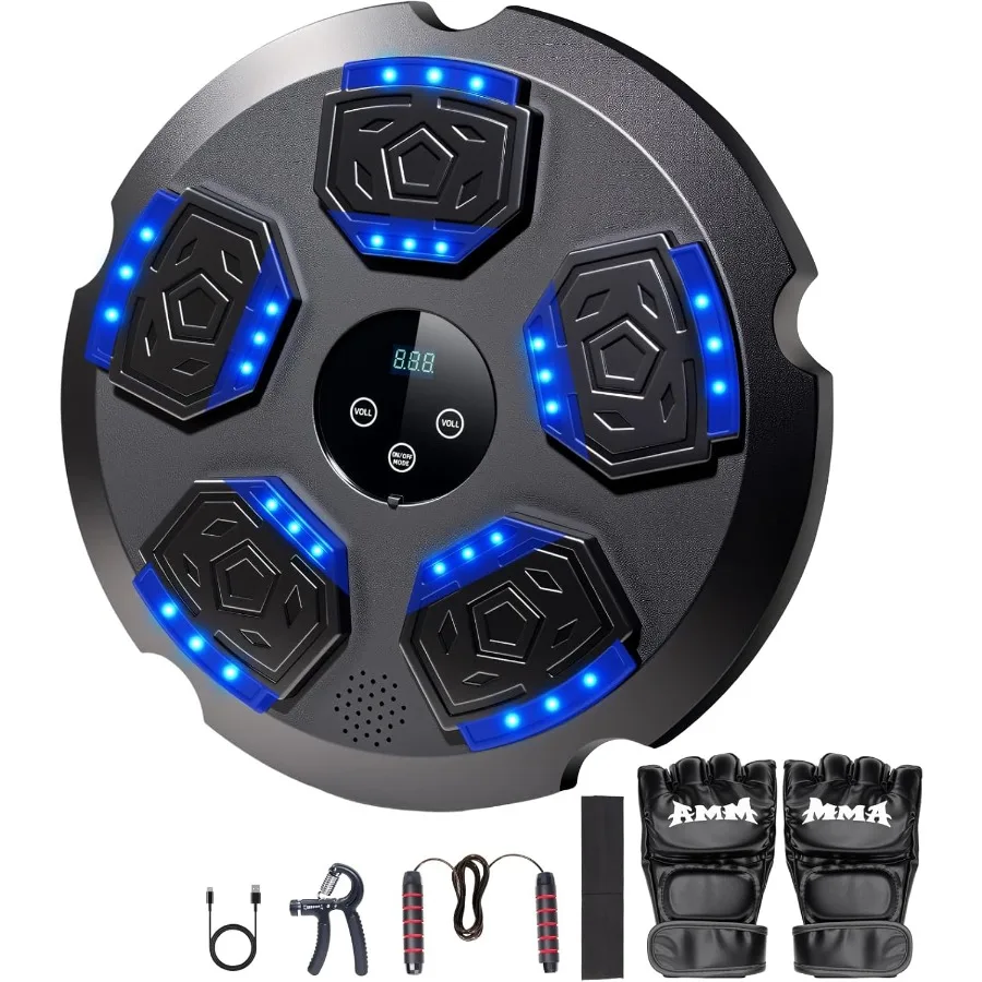 Interactive Music Boxing Machine Workout Equipment with Integrated Boxing Gloves Bluetooth Smart Punching Arcade Machine for Ho