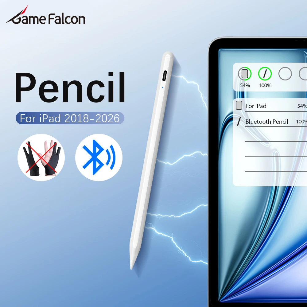 For Apple Pencil For iPad Air 11 M4 M3 M2 5 4 A16 10 9 9th 10th Gen Pro 11th 13 M5 12.9 Bluetooth Stylus Pen Mini 6 7 Touch Pens