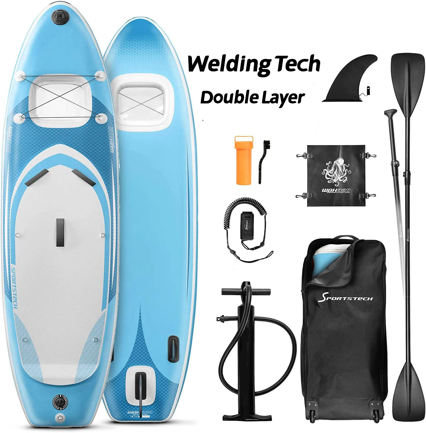 Welding tech double layers Visible skylight sup board Parent-child use inflatable stable stand up paddle board