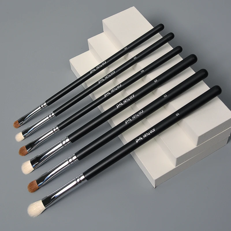 

6pcs Makeup Brush Tools Eye Shadow Smudge Halo Dyeing Eyeliner Multi-Function Brush Soft Goat Hair Cosmetic Make-up Brush