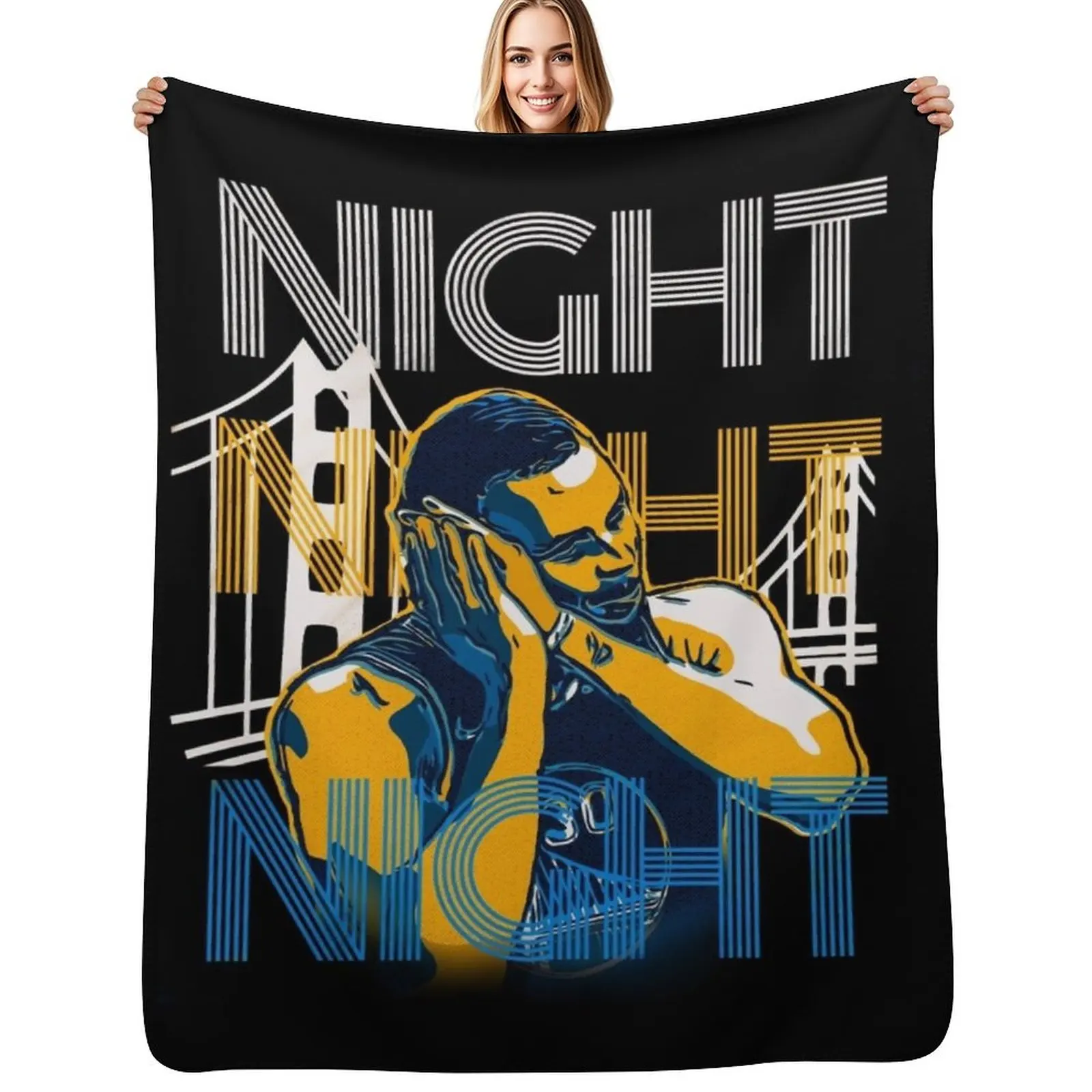 

night night ver 2 Throw Blanket Loose Comforter Cute Plaid Flannels Blankets