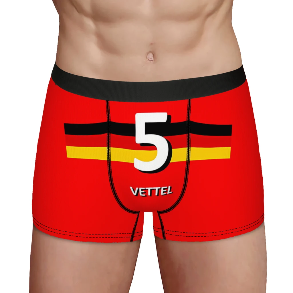 5 Sebastian Vettel Formulate 1 Cuecas Algodão Calcinhas Homem Roupa Interior Impressão Shorts Boxer Briefs