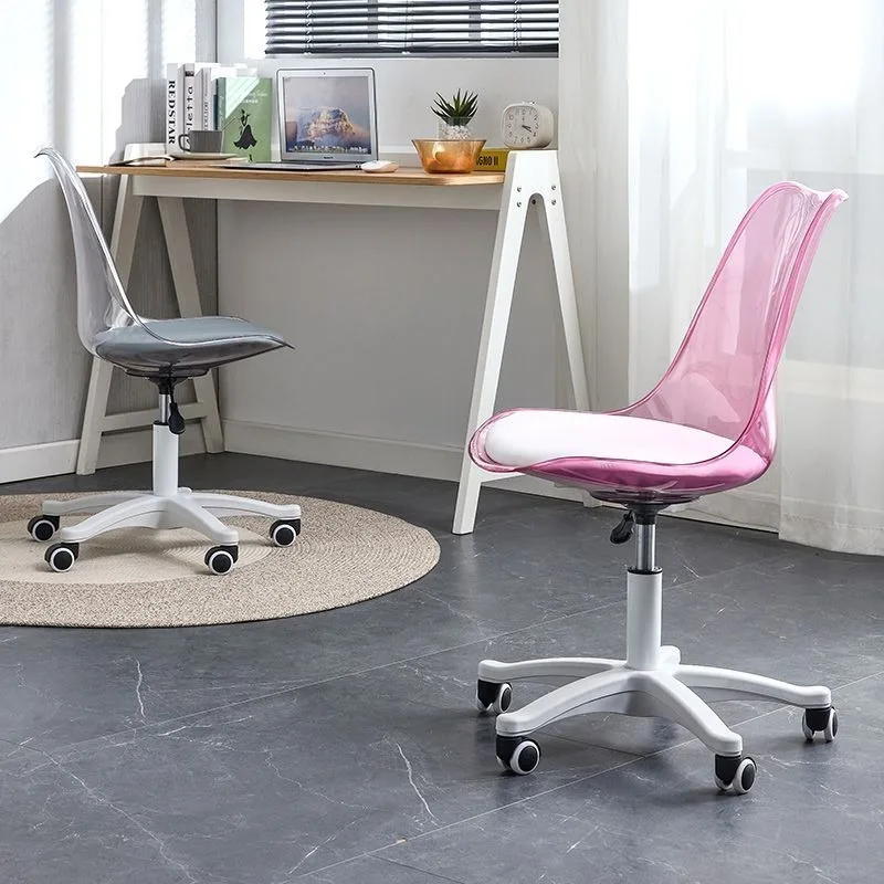 

Acrylic Transparent Computer Chair Swivel Chair Household Rotary Lifting Chairs Front Desk Student Office Pulley Chair Furniture