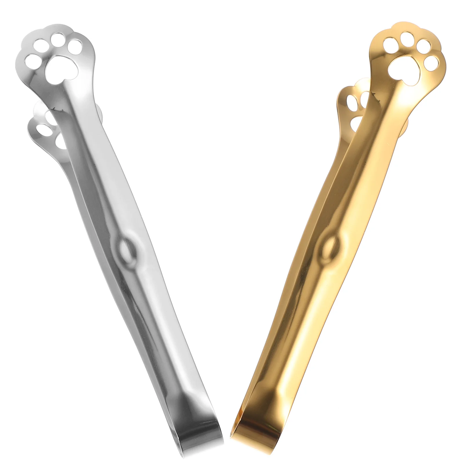 

2Pcs Cat Paw Design Cooking Tongs Premium Stainless Steel Silicone Non-Slip Food Tongs for Barbecue Pasta Bread Serving