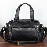 Casual Boston Handbag Men Luxury Design PU Leather Shoulder Bag Fashion Cool Large capacity Motorcycle Bag Travel Crossbody Bag