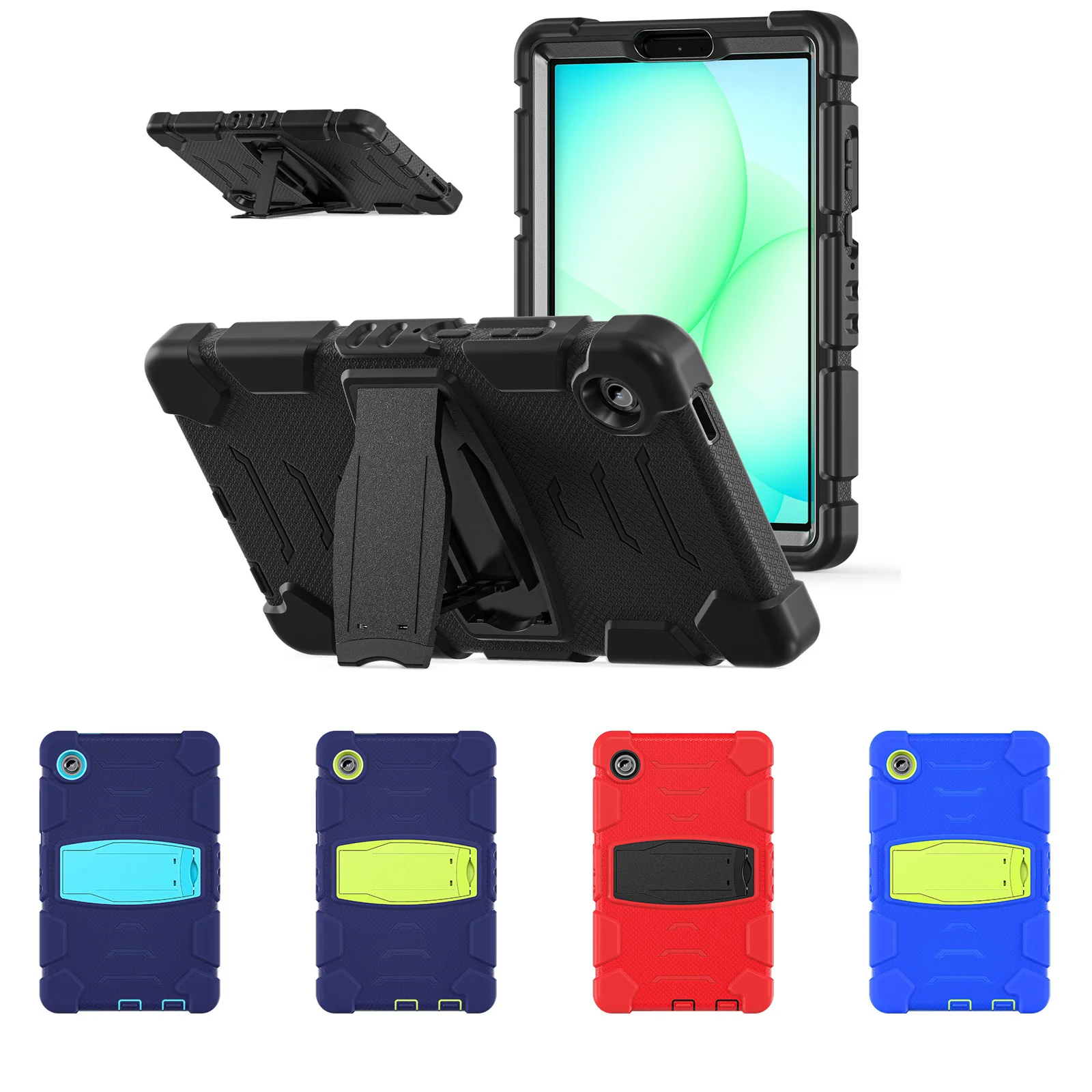 

Чехол для Samsung Galaxy Tab A11 SM-X133 X135, безопасный противоударный ПК + силиконовая броня-подставка, защитный чехол для планшета, чехол