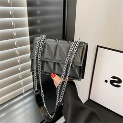 2024 Korean Diamond Grid Chain Bag For Women Small Square Bag Mini Crossbody Shoulder Bag