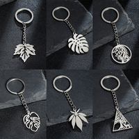 Bohemia Maple Leaf Keychains for Women Vintage Monstera Leaves Pendants Car Key Handbag Keyrings Accessories DIY Jewelry Gift
