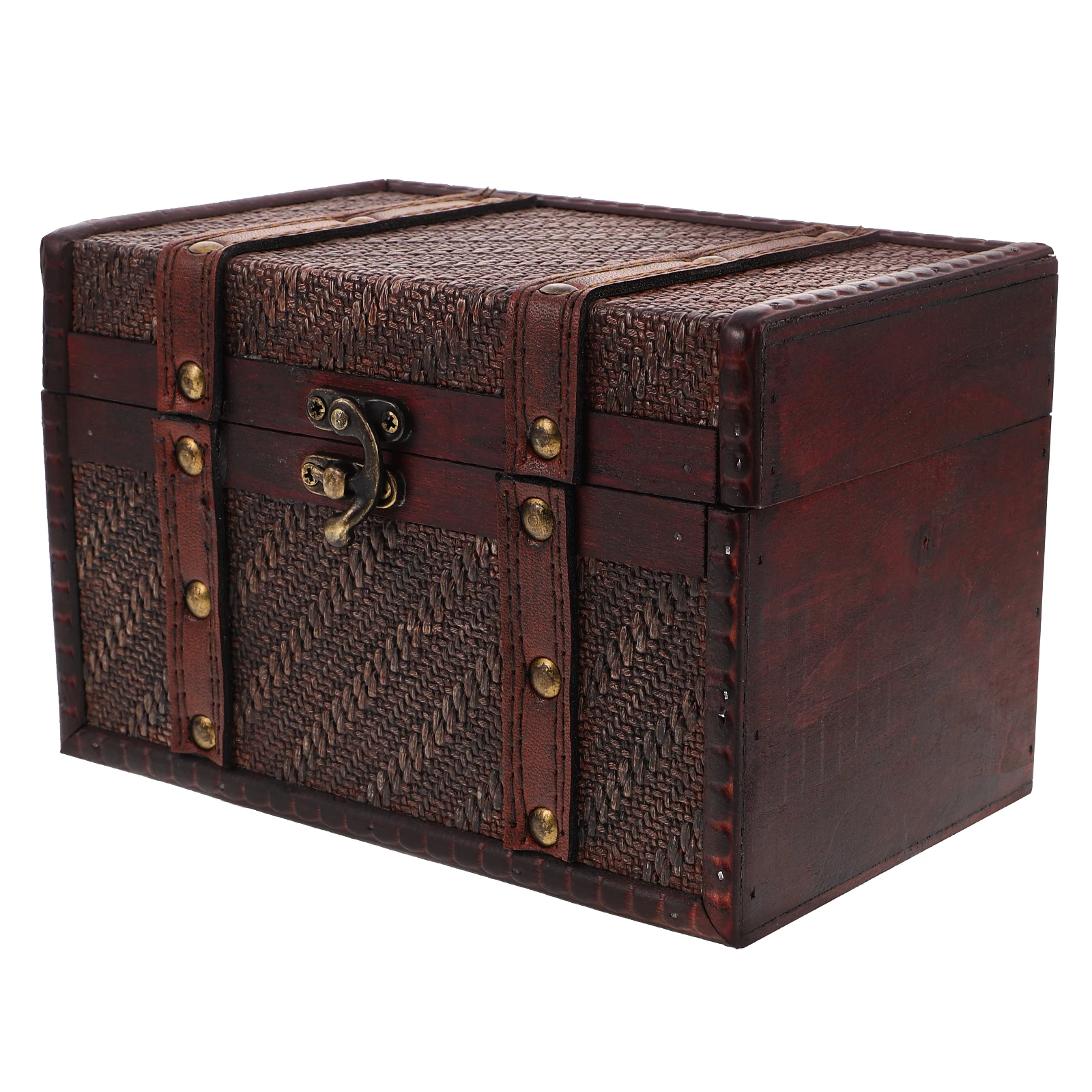 

Wooden Storage Box Vintage Decorative Trinket Boxes Retro Jewelry Organizer Necklace Cases Rustic Rings Container Desktop
