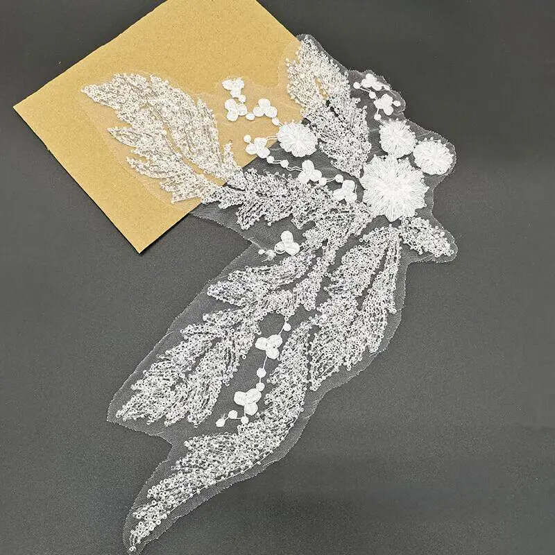 2 piece 3D  nailed bead embroidery hand - sewn decorative patches making stage ancient - style costumes more eye - catching