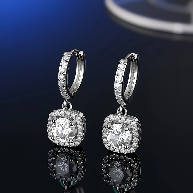 S925 Silber Moissanit Ohrstecker mit GRA-Zertifikat Stilvolle Runde Ohrhaken Ideal als Geschenk für Jahrestage oder Hochzeiten – Detail 14