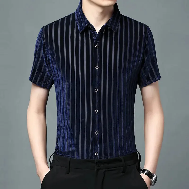 NewTurn Down Collar Cotton Men Shirts Long Sleeve Buttons Shirt Men Solid Color Sexy Lace See Through Clubwear Down Shirt2025