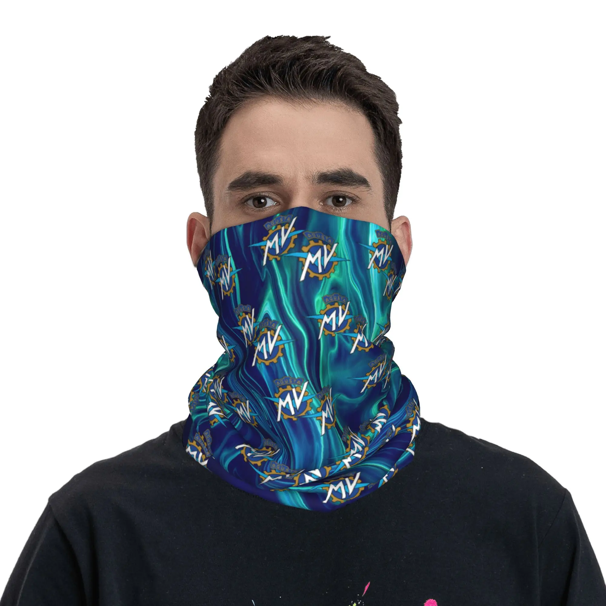 Custom M-MVS Motor Race Rally Bandana Neck Gaiter for Hiking Cycling Women Men Wrap Scarf  Balaclava Warmer