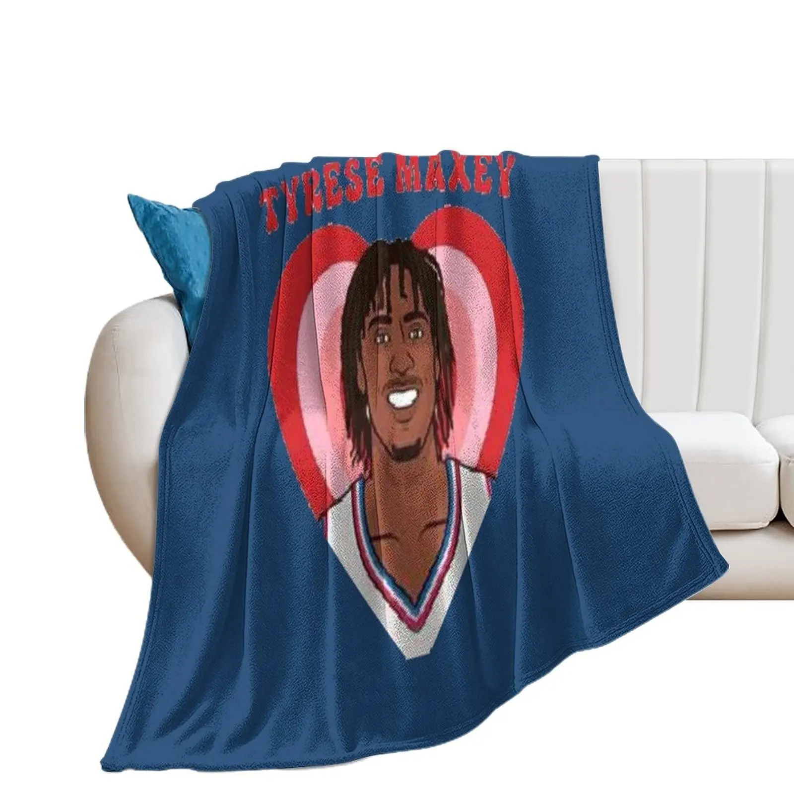 tyrese maxey gift Throw Blanket Nap Large Bed Fashionable Blankets