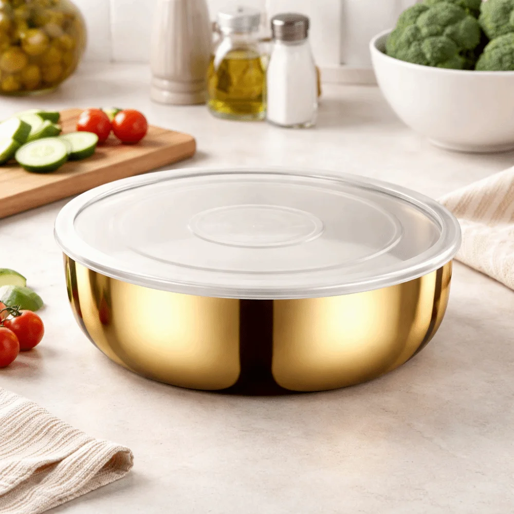 

Stainless Steel Stainless Steel Mixing Bowl Heat Resistant Large Capacity Mixing Bowl With Lid Rustproof Large Size
