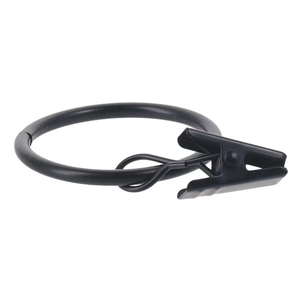 40pcs 1.26 Inch Curtain Rings with Clips Black Stainless Steel Interior Diameter Drapery Clips Hold Up To 2 Kg with Rings