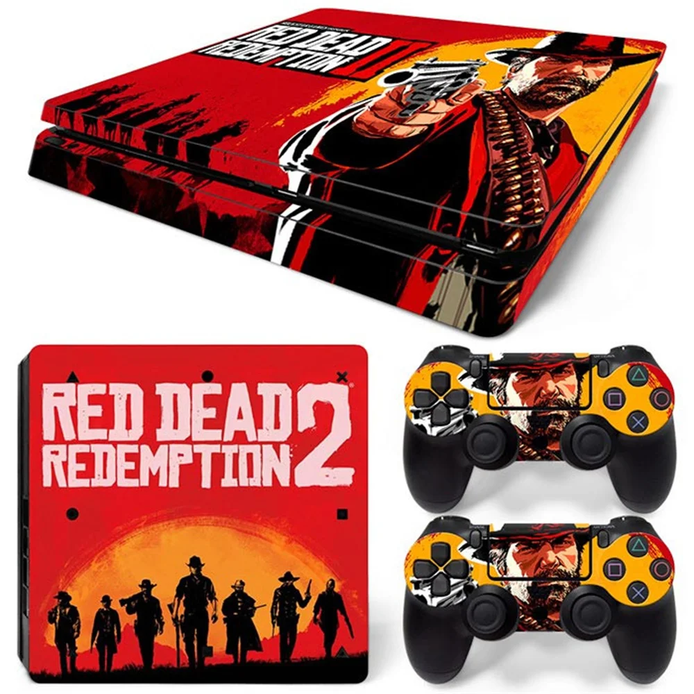 

Red dead redemption 2 Best Sell Design Skin Sticker for PS4 Slim Console and Controllers