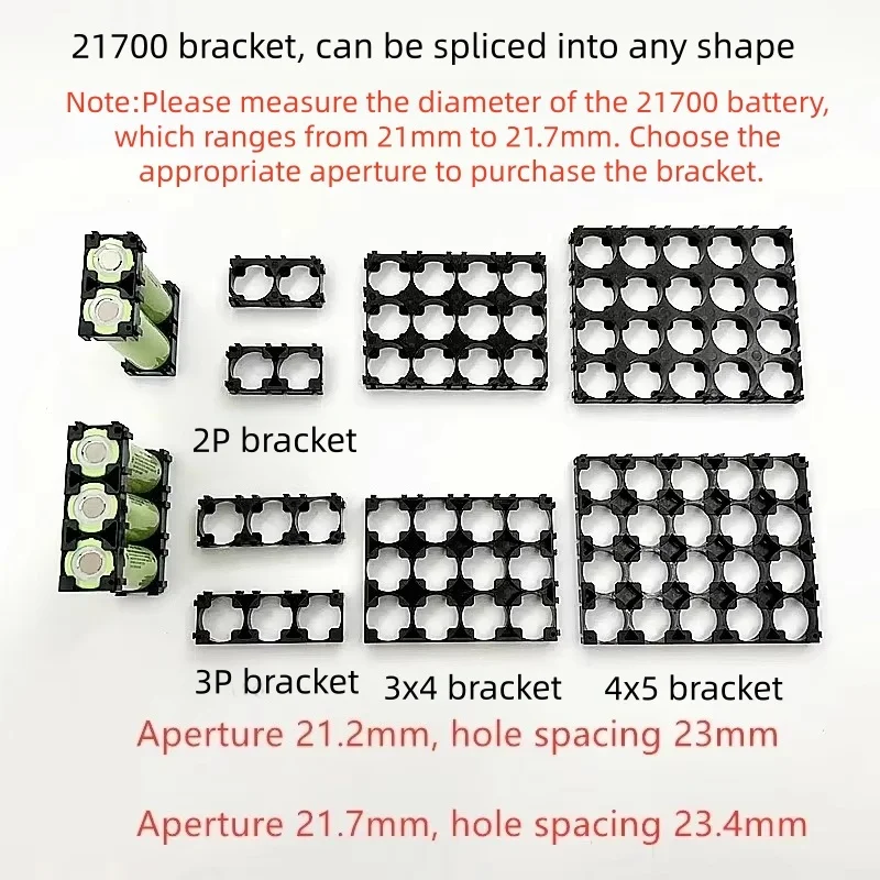 

21700 Battery Holder Bracket Cell Safety Anti-Vibration Plastic Brackets for 21700 Batteries Diameter 21.2mm-21.7mm