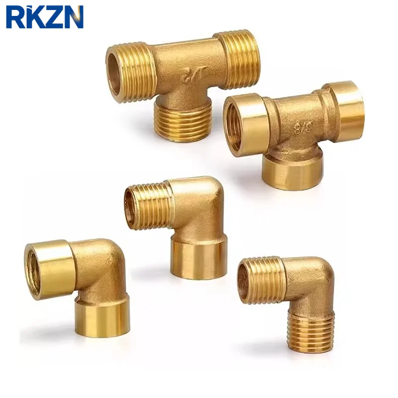 90 Degree Brass Elbow Pipe Pneumatic Fitting Connector Coupler, Female & Male Thread, Sizes 1/8
