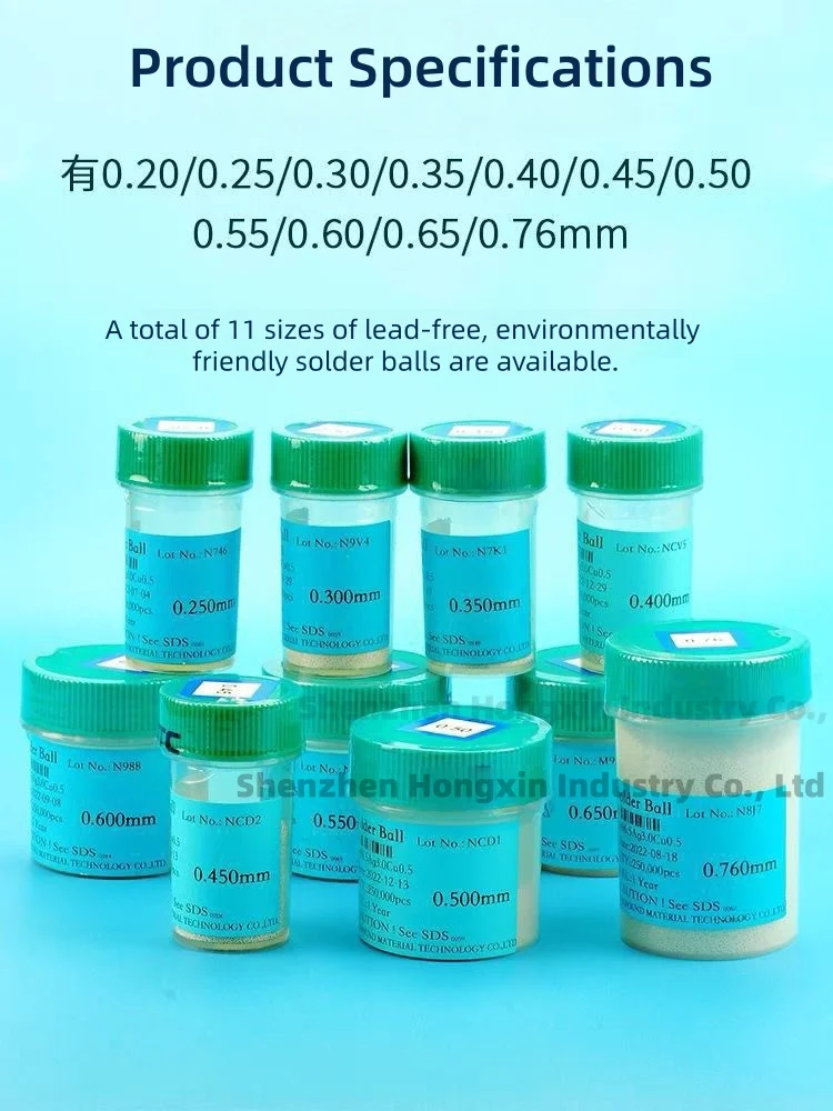 1PCS Bottle of Original Taiwan BGA Lead-Free Solder Ball Solder Beads 250000 Pieces 0.2 0.3 0.35 0.45