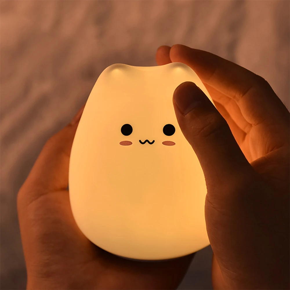 LED Night Light Cartoon Light Touch Sensor Cute Lamp Baby Nightlight Colorful LED Lamp Children Desktop Decoration Holiday Gift