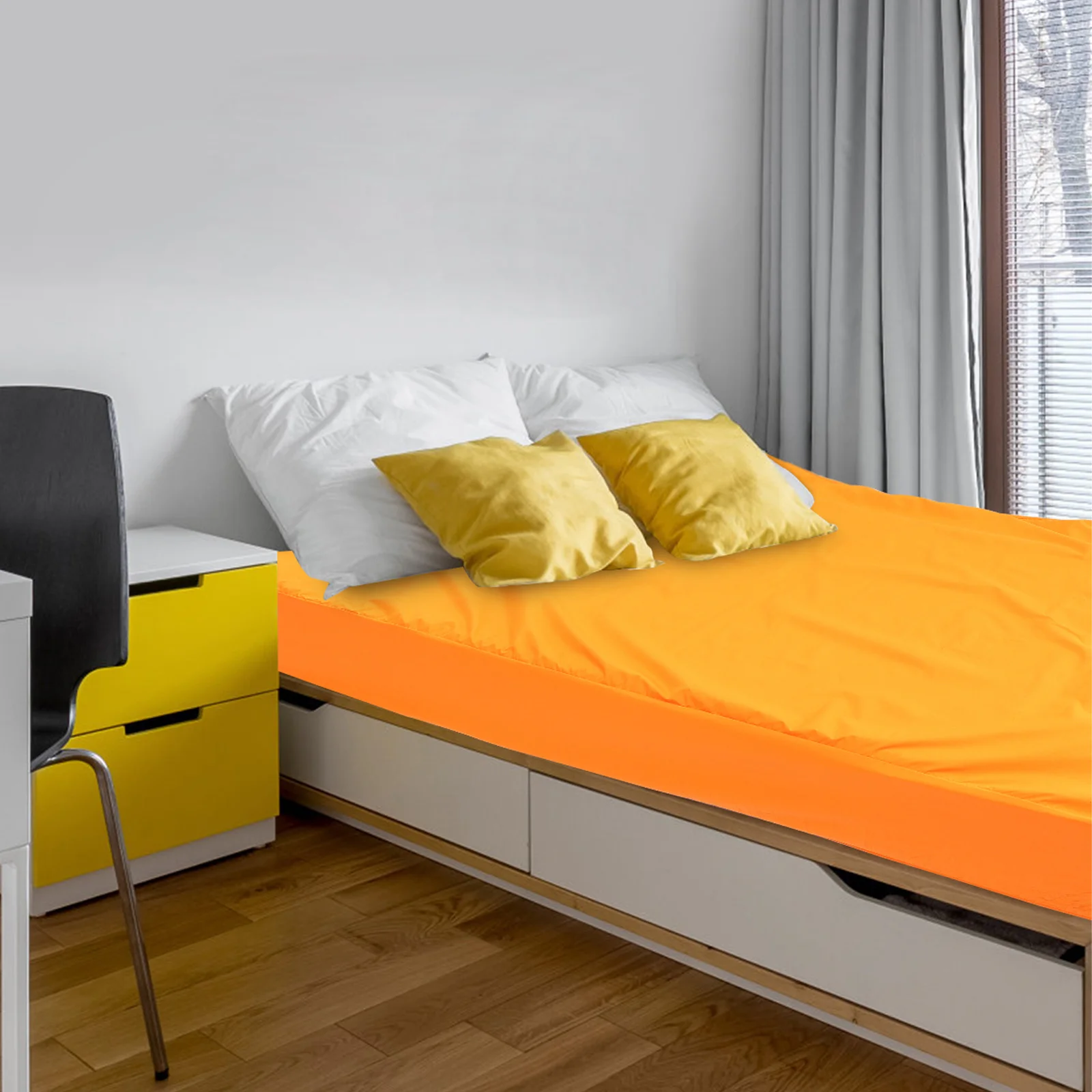 

Waterproof Fitted Sheet Mattress Cover Washable Non- Bottom for Home Hotel Use Comfortable Reusable Bed Sheet