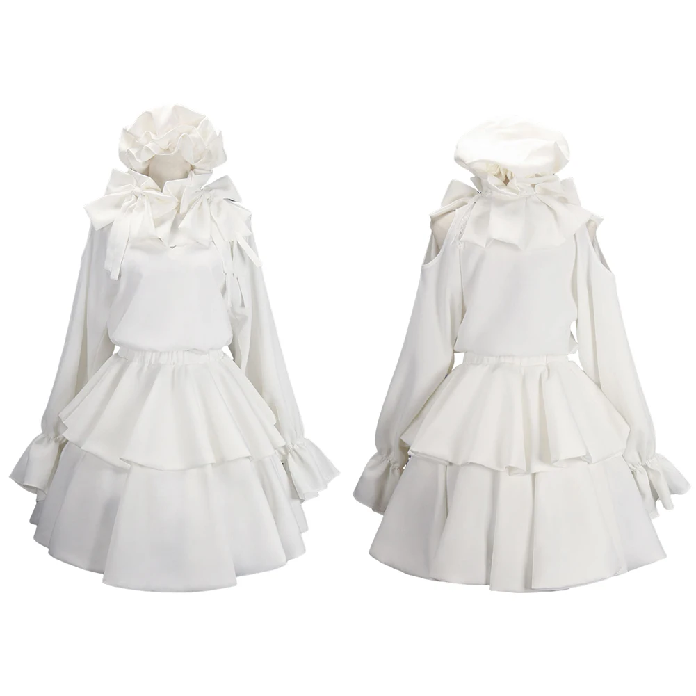 Alien Stage Young Sua Cosplay Costume Ruffle Bonnet Hat Bow Neck Collar Puff Blouse Double Layer Flounce Skirt Outfit Halloween view 6