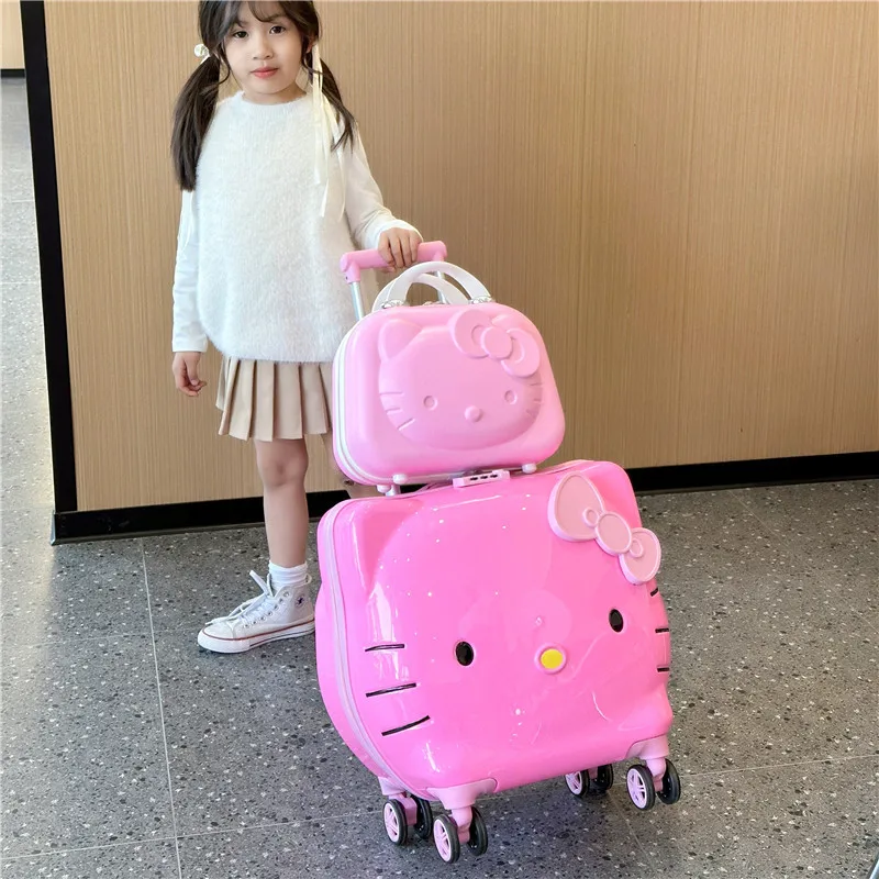 Sanrios Kinder Trolley Cartoon Kosmetikkoffer Geschenkbox Handgepäck Koffer Geburtstagsgeschenk Mädchen Kawaii Cartoon Große Kapazität