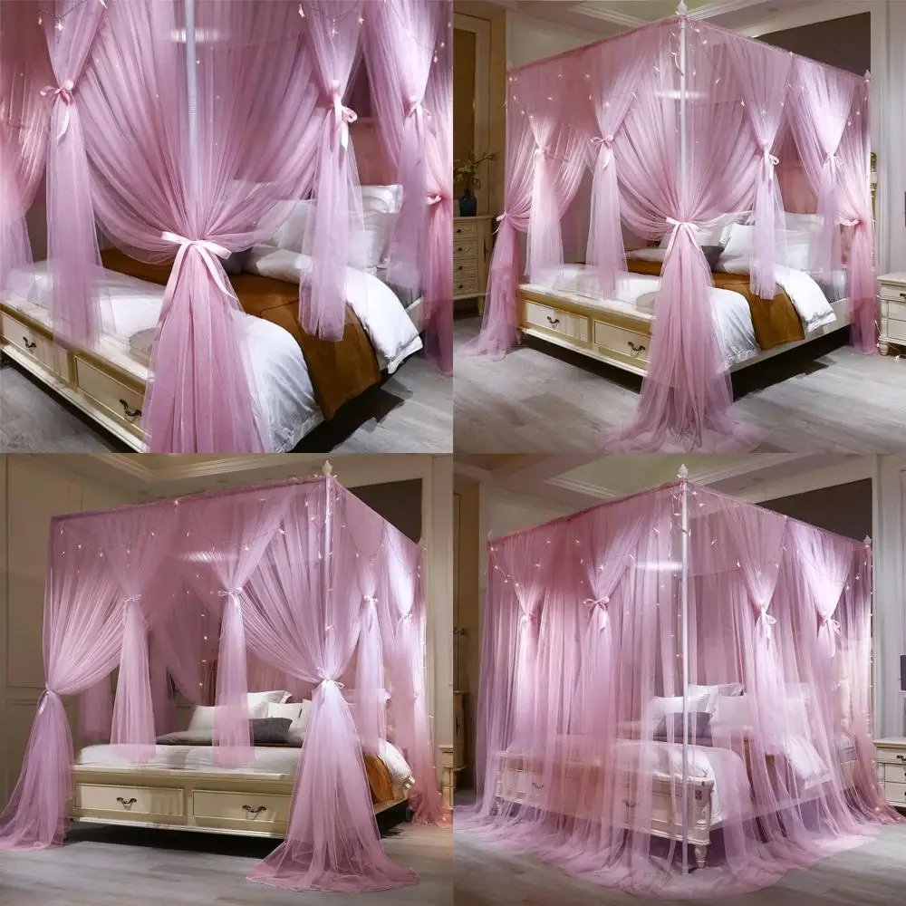 

Double Layer Pink Princess Bed Canopy with Mosquito Net for Queen Size Bedrooms