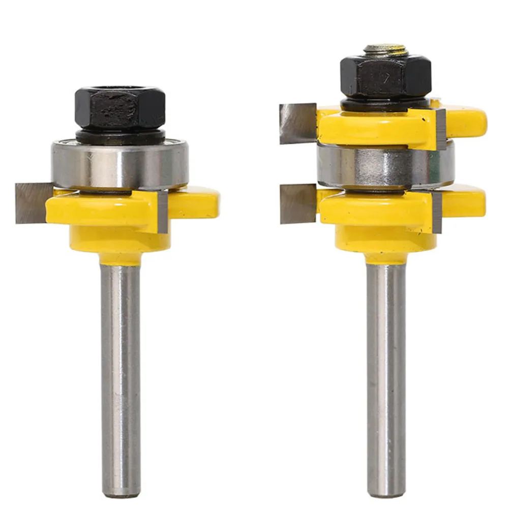 Boost Your Woodworking Skills with 2PCS Tshape Tongue & Groove Router Bit Set, Industrial Quality, Solid Hardened Steel