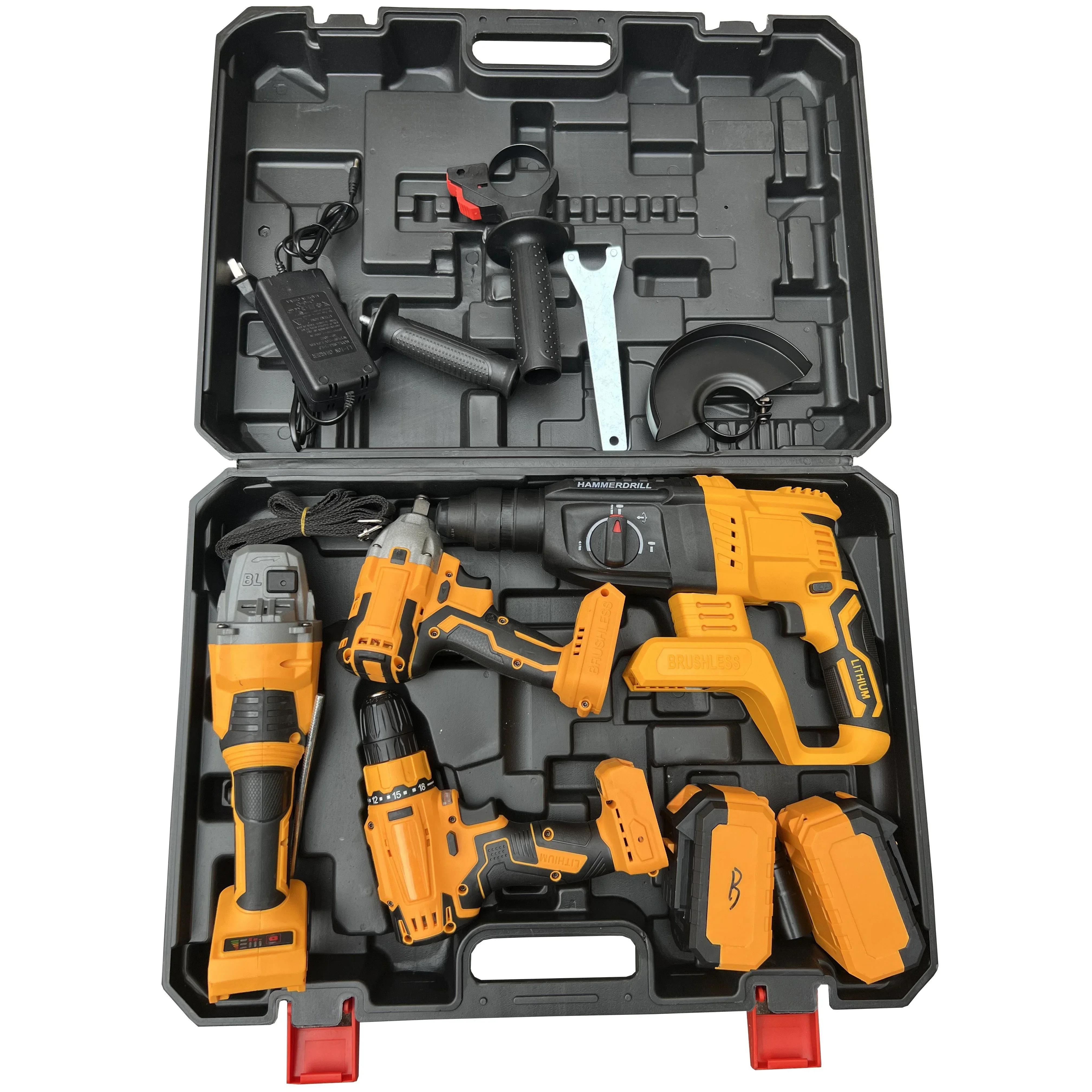

Hot Sale Profession High Power Cordless Electric Brushless Tools Set Kit 4 Combo Suit