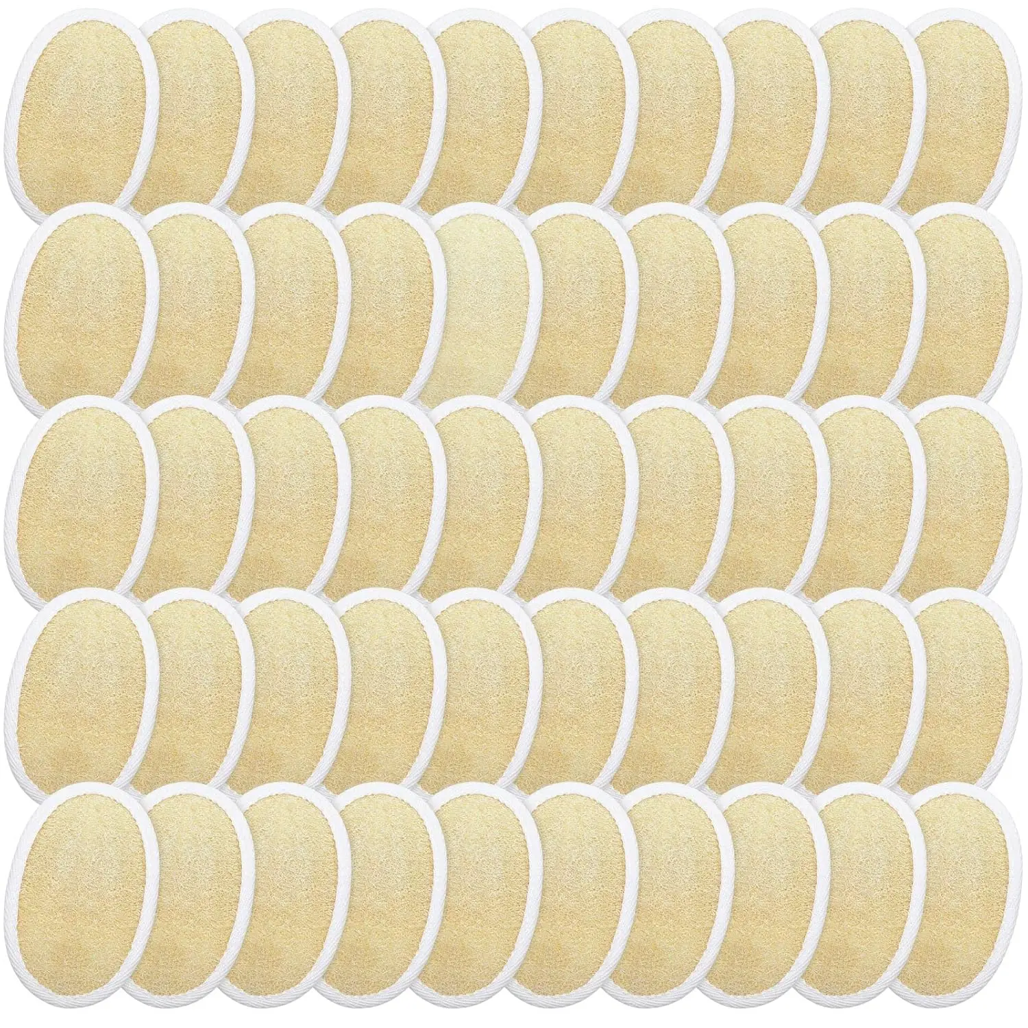 

50 Pieces Exfoliating Loofah Pad Body Scrubber Bath Shower Loofah Sponge Pad Natural Exfoliating Scrubber Luffa Brush Close to S