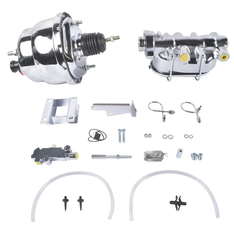 Kit freno elettrico a tamburo a doppio disco lucido da 7" per Bel Air 150 210 1955-1957