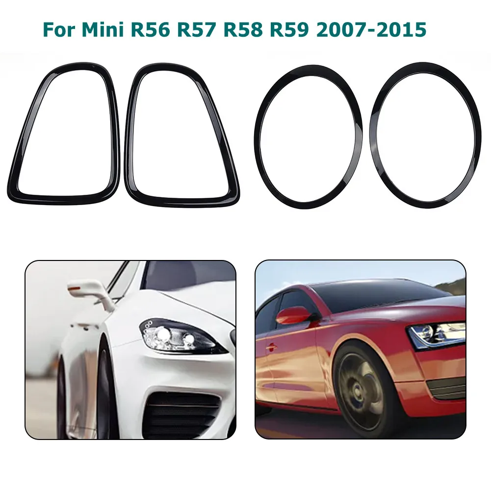 

Headlight Cover Trim Enhance Your For Mini R56 R57 R58 R59 with Headlight Taillight Surround Cover Trims Set of 4