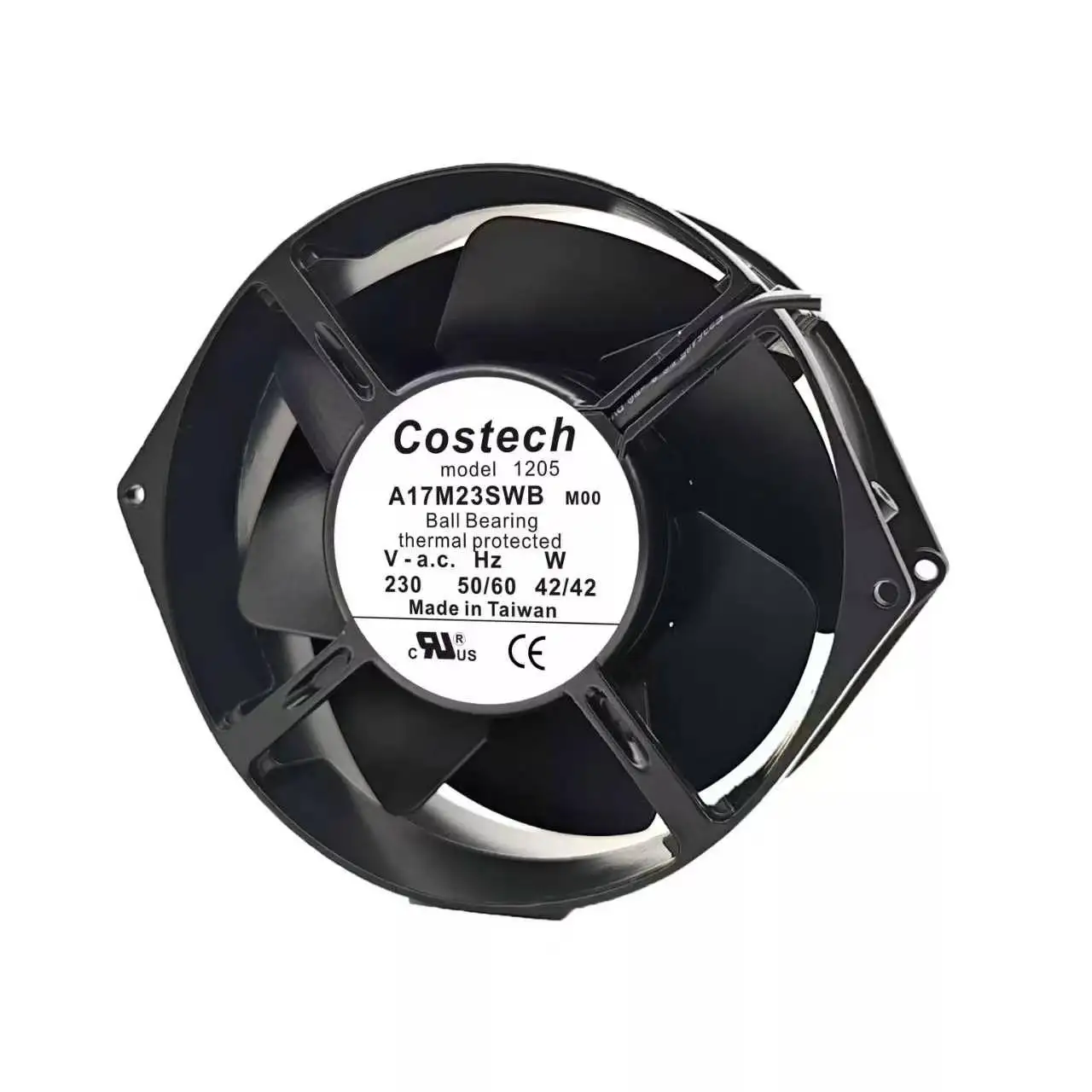 For Costech A17M23SWB M00 AC 230V 42W Ball Bearing Industrial Cabinet Ventilation Axial Cooling Fan Made in Taiwan CE