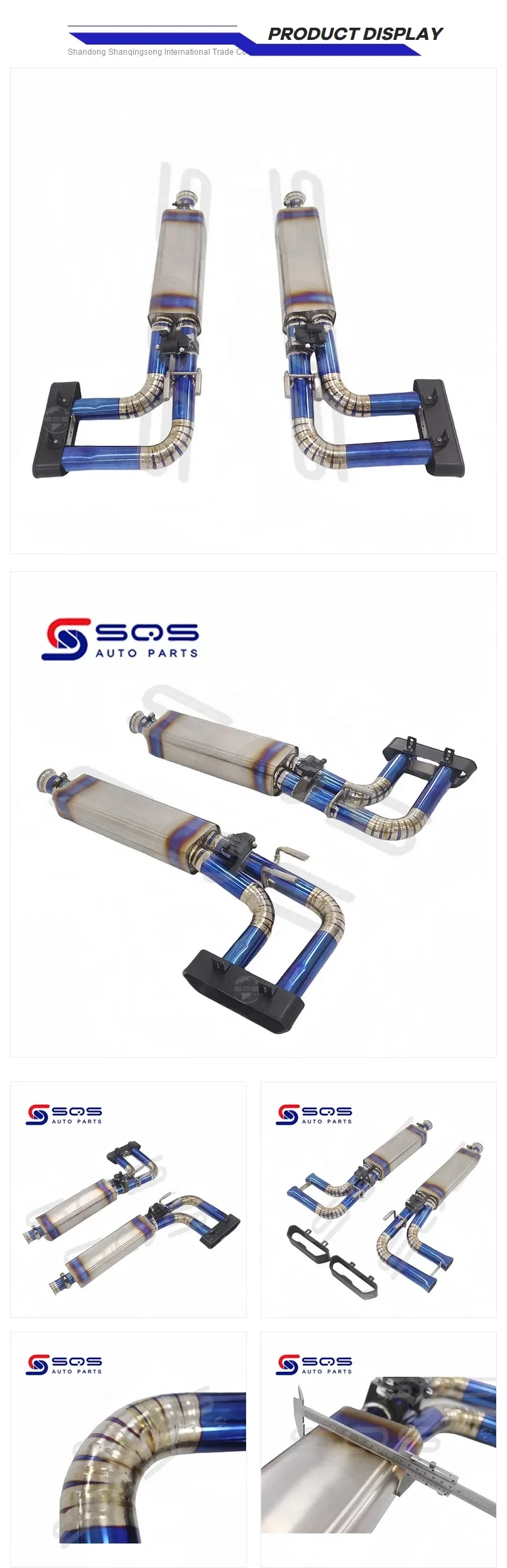 SQS High Quality Ouchi Titanium Alloy Exhaust Catback For Mercedes Benz G500 G63 G65 W464 18-20 With Muffler Valve Pipes Exhaust